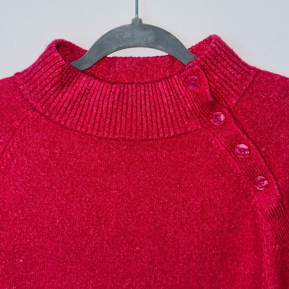 Talbots Raglan Funnel Neck Sweater in Fuchsia Size Small - Picture 5 of 5